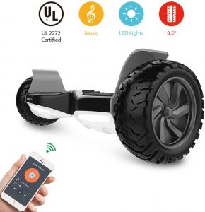 HYPER GOGO Hoverboard designed for All-Terrain fully equipped with multiple flashlights and controllable speakers via Bluetooth through your SmartPhones by HYPER GOGO