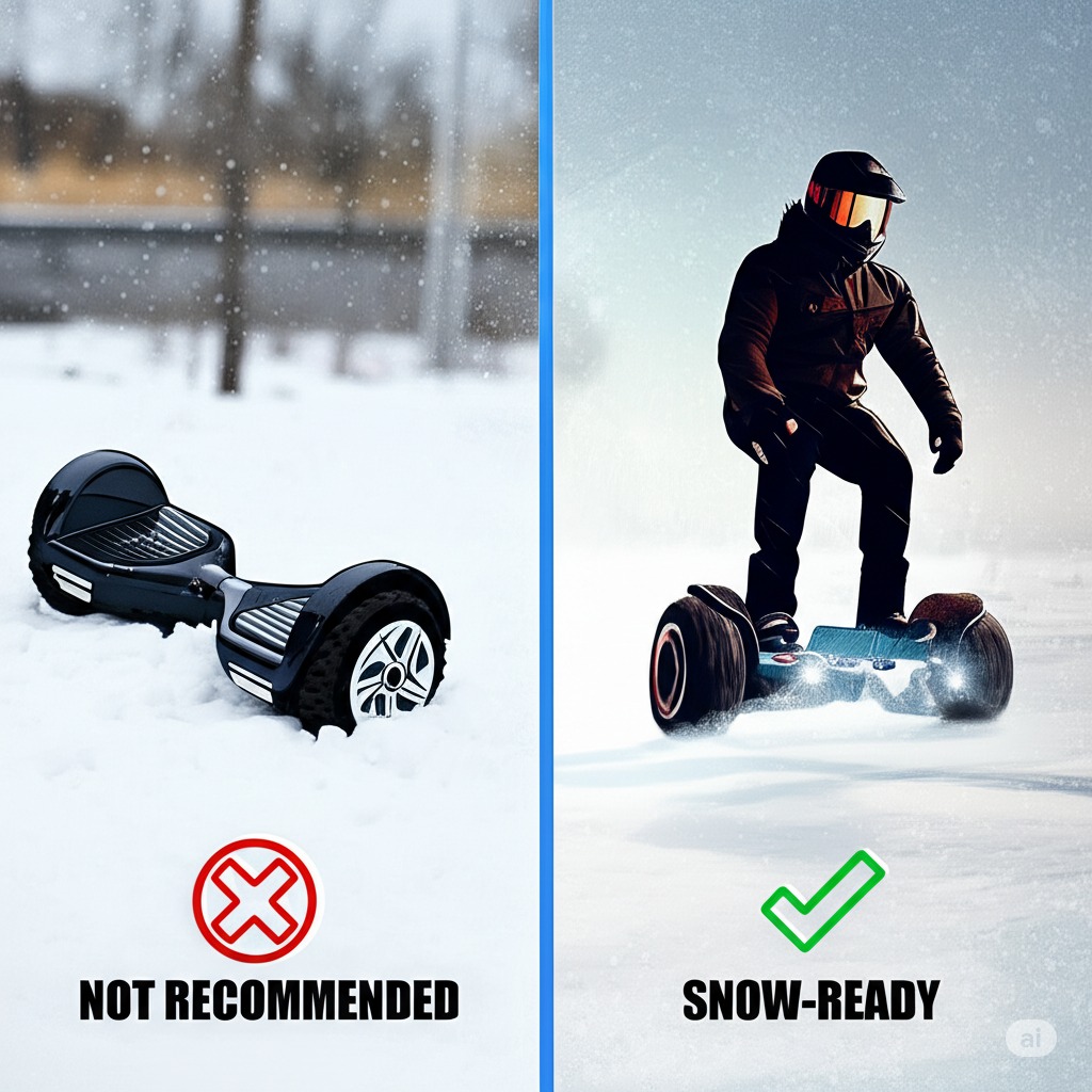 Riding a Hoverboard in Snow