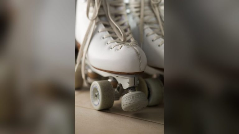 Classic white roller skates