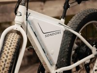 Fat-tire electric bicycle parked outdoors