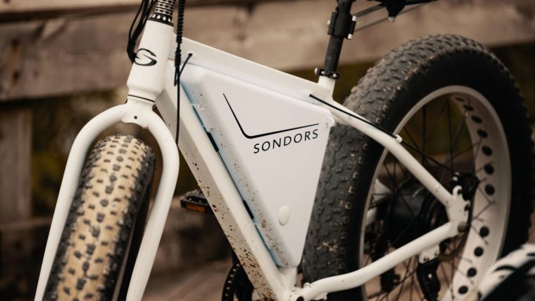 Fat-tire electric bicycle parked outdoors