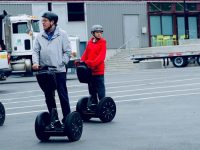Man riding a self-balancing board