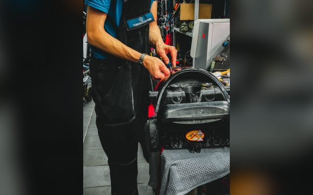 Technician repairing an electric unicycle