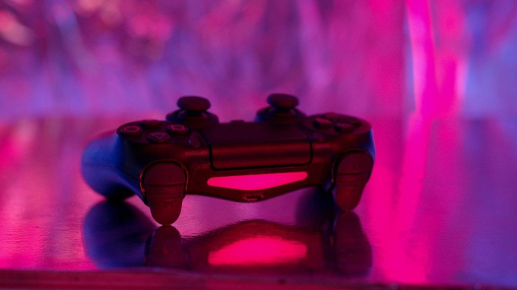Wireless game controller with neon lighting