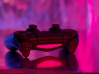 Wireless game controller with neon lighting