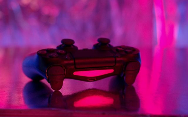 Wireless game controller with neon lighting