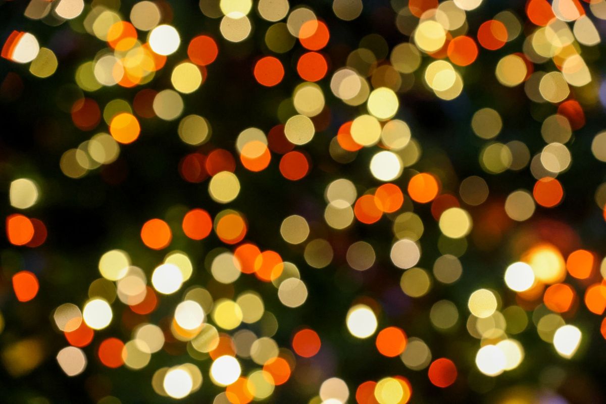 Colorful bokeh lights creating a festive, abstract background