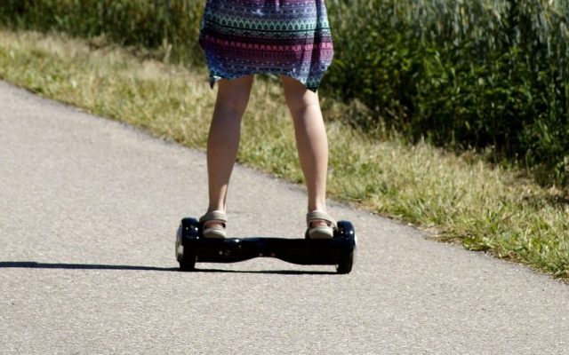 Rider on a two-wheel hoverboard